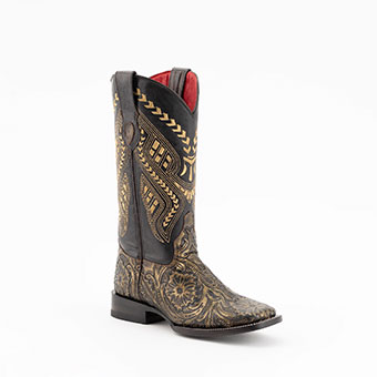 Ferrini Ladies Cleopatra Embossed Western Boots - Gold
