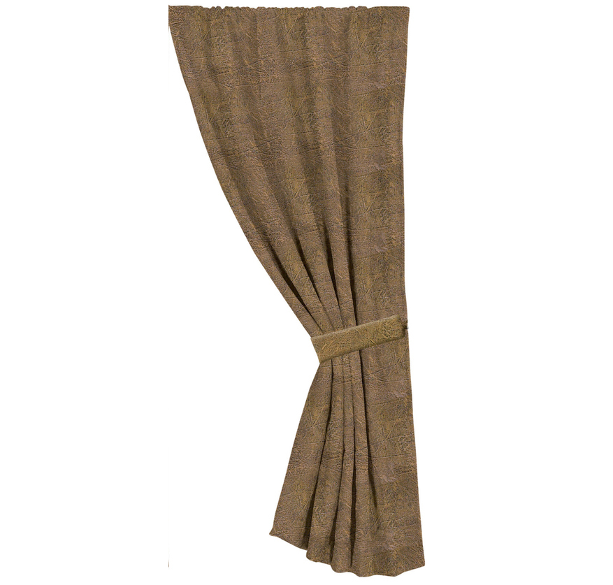 Pungo Ridge Luxury Faux Leather Curtain Tobacco, Curtains