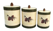 3-Piece Pine Cone Canister Set