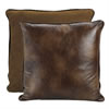 Brown Faux Suede/Leather Reversible Euro Sham