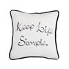 "Keep Life Simple" Embroidery Throw Pillow