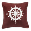 Prescott Compass Embroidery Pillow - Red