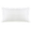 Linen and Lace Trim Pillow - Off-White