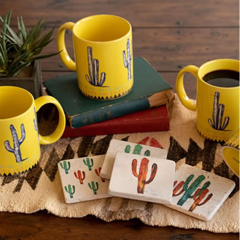 Cactus Coffee Mug and Coaster 8-Piece Set