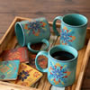 Bonita Mug and Coaster 8-Piece Set - Turquoise