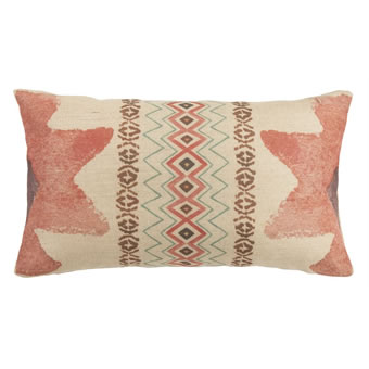 Aztec Burlap Pink Star Lumbar End Pillow