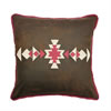 Faux Leather Throw Pillow W/Aztec Design