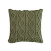 Cable Knit Soft Diamond Throw Pillow - Green