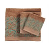 Wyatt Turquoise Scroll 3-Piece Bath Towel Set - Mocha