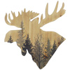 Moose Head Forest Cut Out Rustic Wall Art