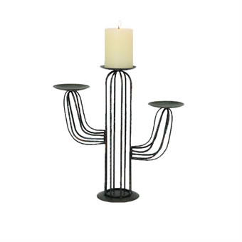Cactus 3-Pillar Candle Holder