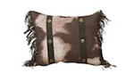 Cowhide Pillow w/ Faux Leather Strips and Studs