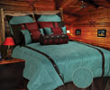 Cheyenne Faux Tooled Leather Comforter Set - Turquoise