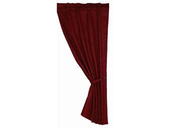 Cheyenne Faux Tooled Leather Curtain - Red