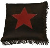 Cheyenne Faux Tooled Leather Pillow w/Star - Red