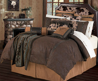 Caldwell Faux Leather Tooled Bedding Set