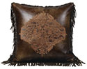 Embroidered Faux Leather Pillow