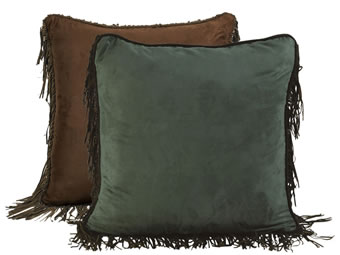 Las Cruces Embroidered Turquoise & Copper Faux Suede Euro Sham