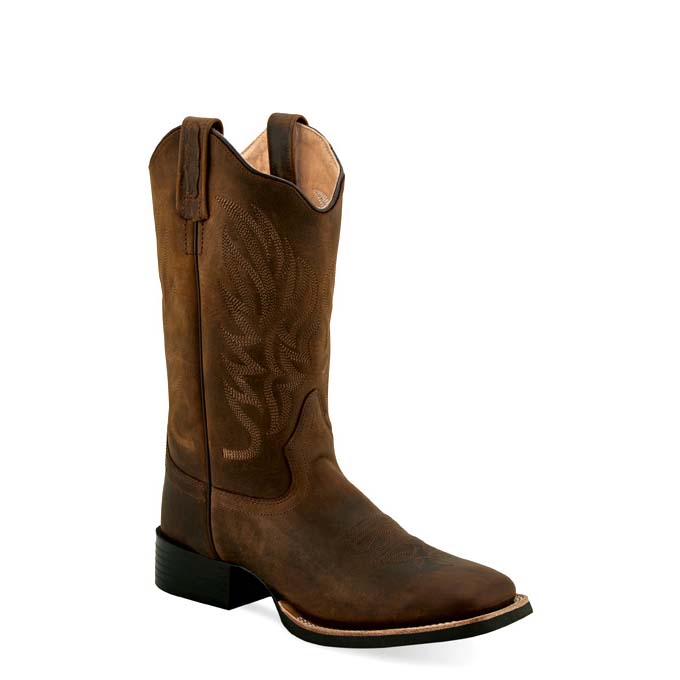 Pungo Ridge - Old West Ladies Broad Square Toe Boots - Brown, Old West ...