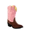 Old West Children's J Toe Western Boots - Tan Canyon / Pink