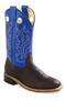 Old West Children's Goodyear Welted Boots - Rust/Blue