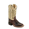 Old West Children's Broad Square Toe Boots - Oiled Rust/Oyster