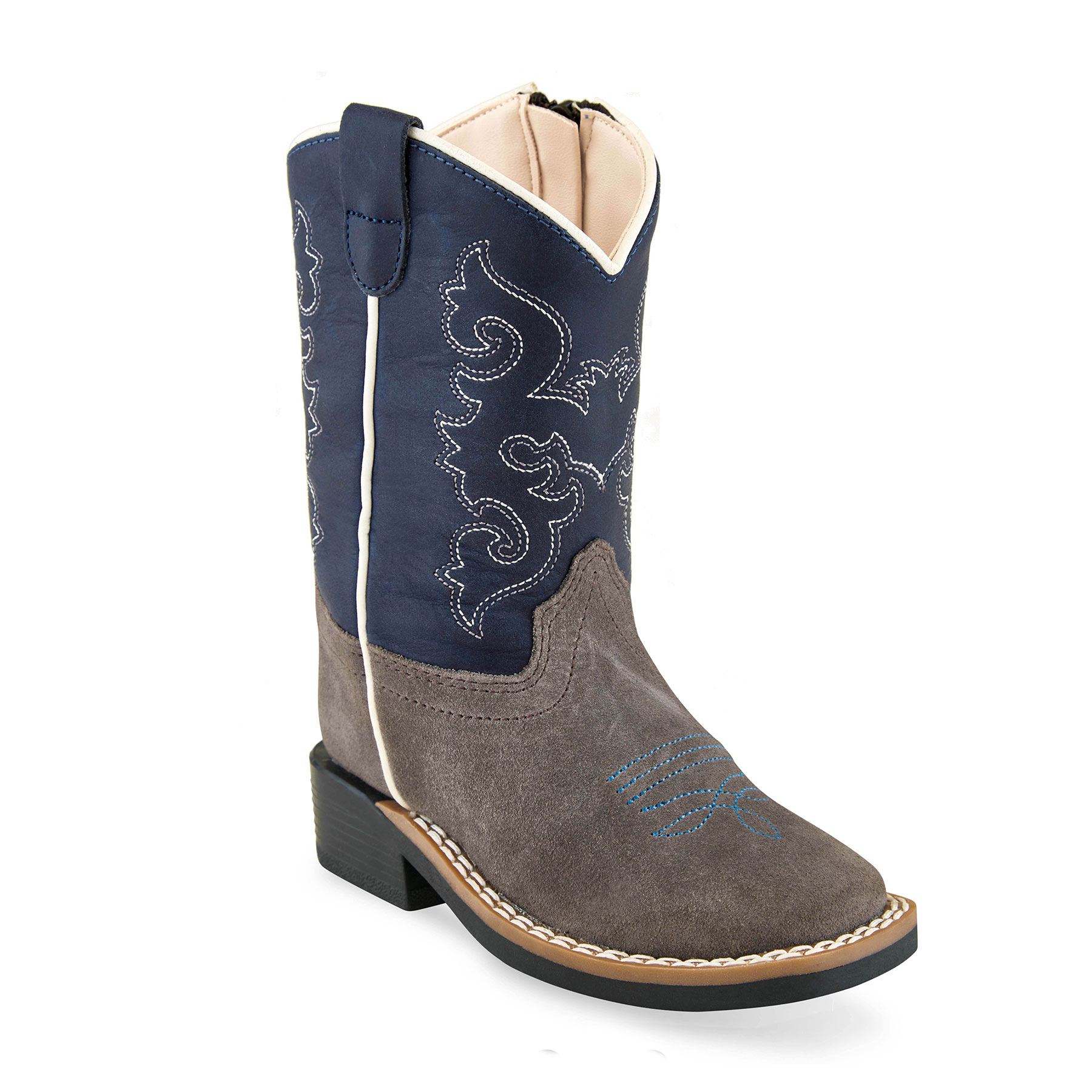 grey suede western boots