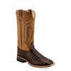 Old West Men's Horn Back Gator Print Embossed Leather Boots - Brown/Tan Canyon