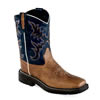 Old West Youth's Square Toe Work Boots - Tan/Blue