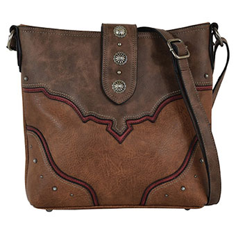 Justin Concealed Carry Crossbody - Tonal Tan/Muted Red