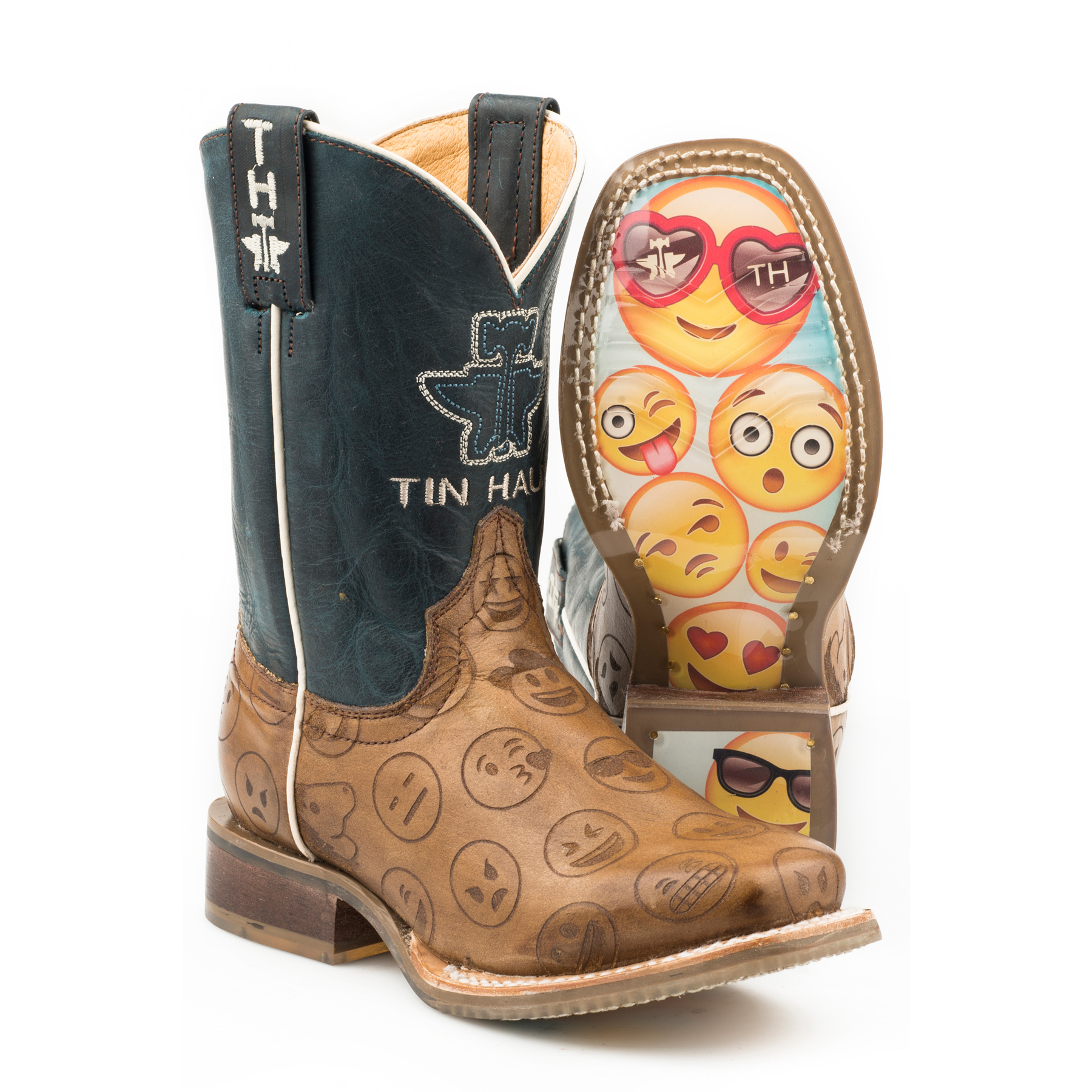 Pungo Ridge Tin Haul Kid's Emoji Boots w/Smiley Sole, Kids Tin Haul
