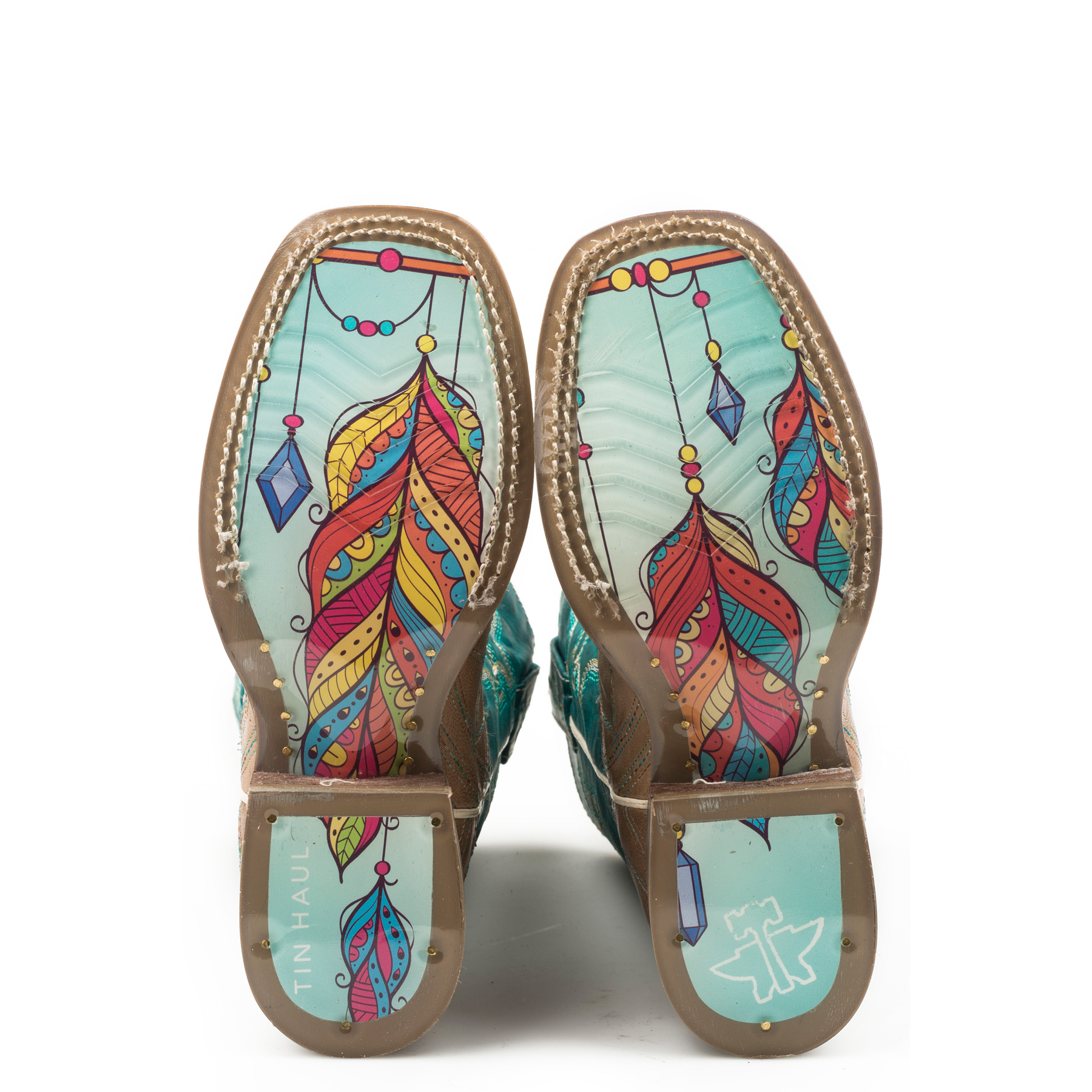 Pungo Ridge Tin Haul Kid's Dream Catcher Boots w/Crystal Feather Sole