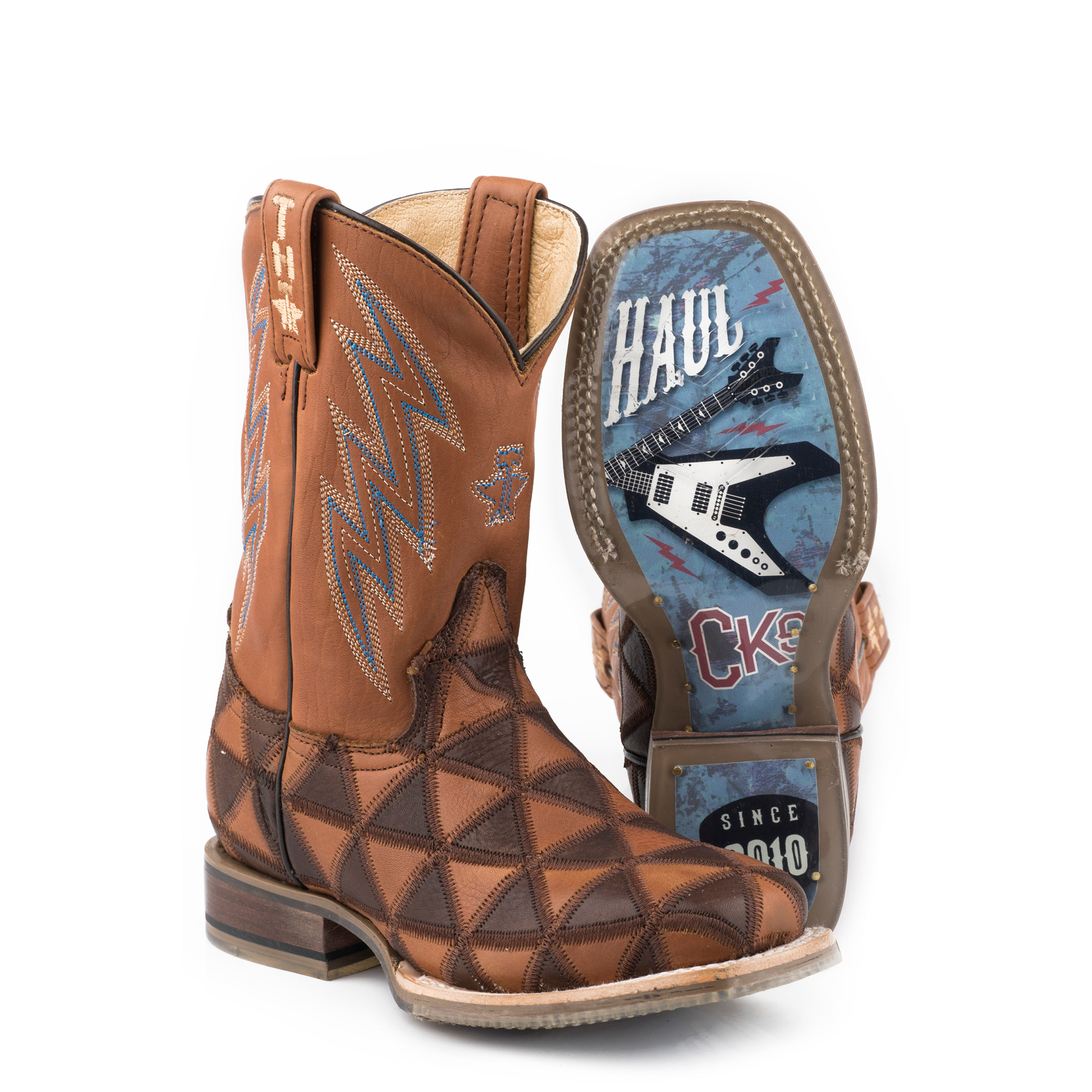 Pungo Ridge Tin Haul Kid's Rockstar Boots w/Guitars Sole, Kids Tin