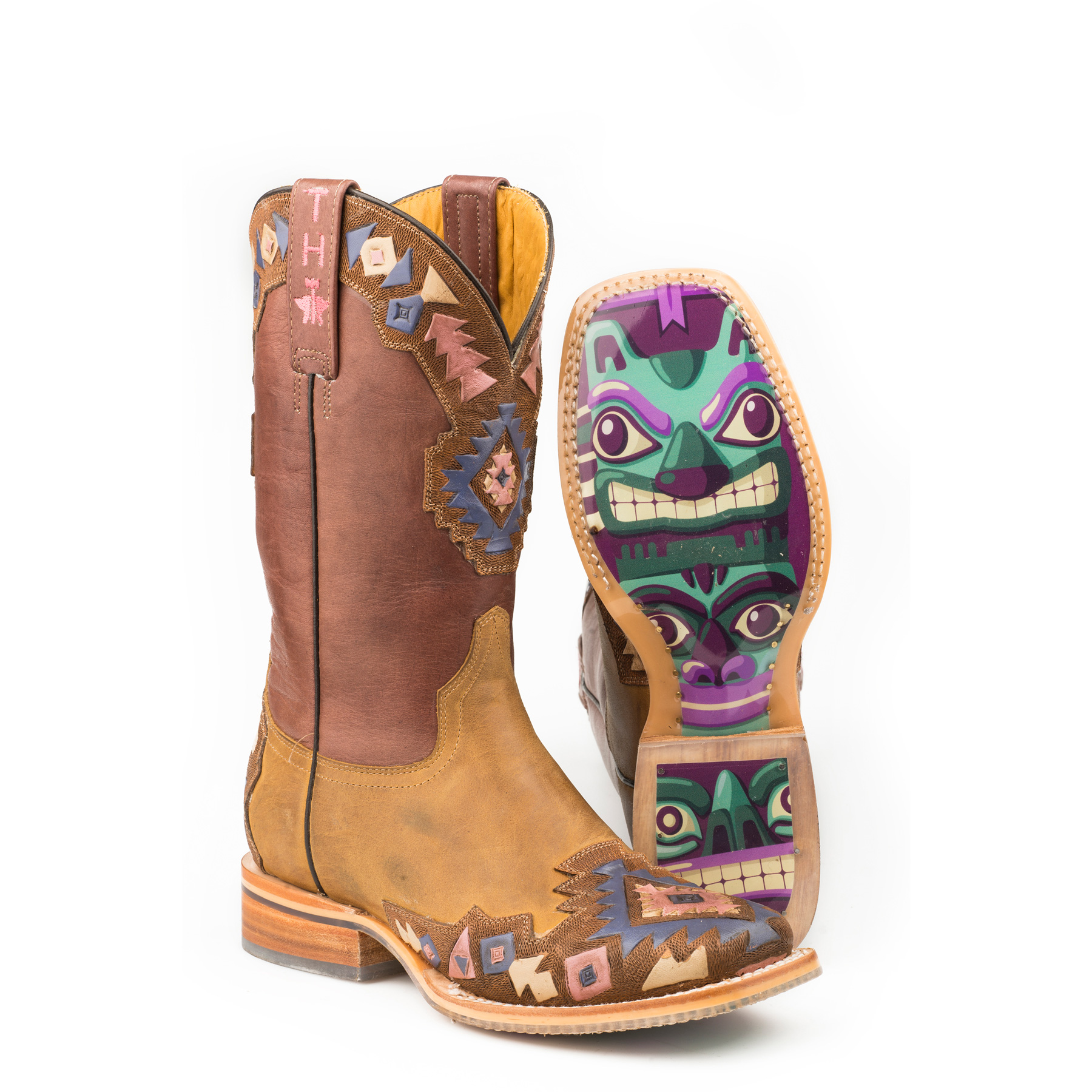 Pungo Ridge Tin Haul Ladies One Tribe Boots w/Totem Sole, Gal's Tin