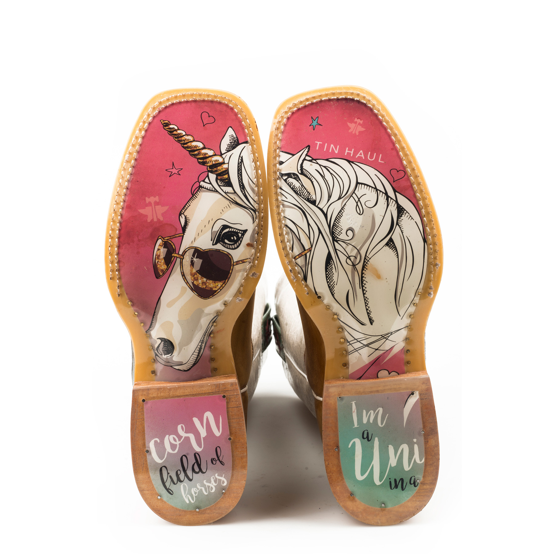 Pungo Ridge Tin Haul Ladies Over The Rainbow Boots w/Unique Unicorn