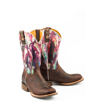Tin Haul Ladies Highbrow Horses Boots w/True Love Sole #3