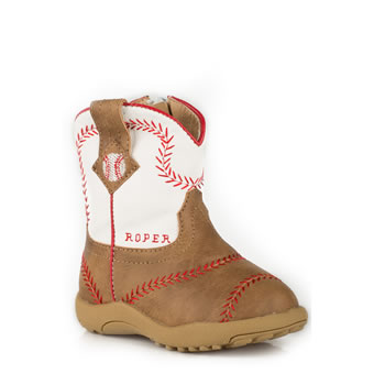 Roper Cowbabies Baseball Western Boots - Tan