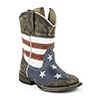 Roper Toddler's Sanded USA Flag Square Toe Boots