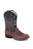 Roper Children's Spider Western Boots w/Lights - Brown/Black