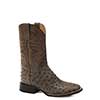 Roper Men's Oliver Full Quill Ostrich Square Toe Boots w/Hybrid Sole - Brown