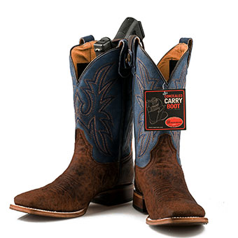 Roper Men's Pierce Concealed Carry Boots - Crater Tan/Blue #2