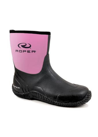 Roper Ladies Neoprene Barn Boot - Black/Pink