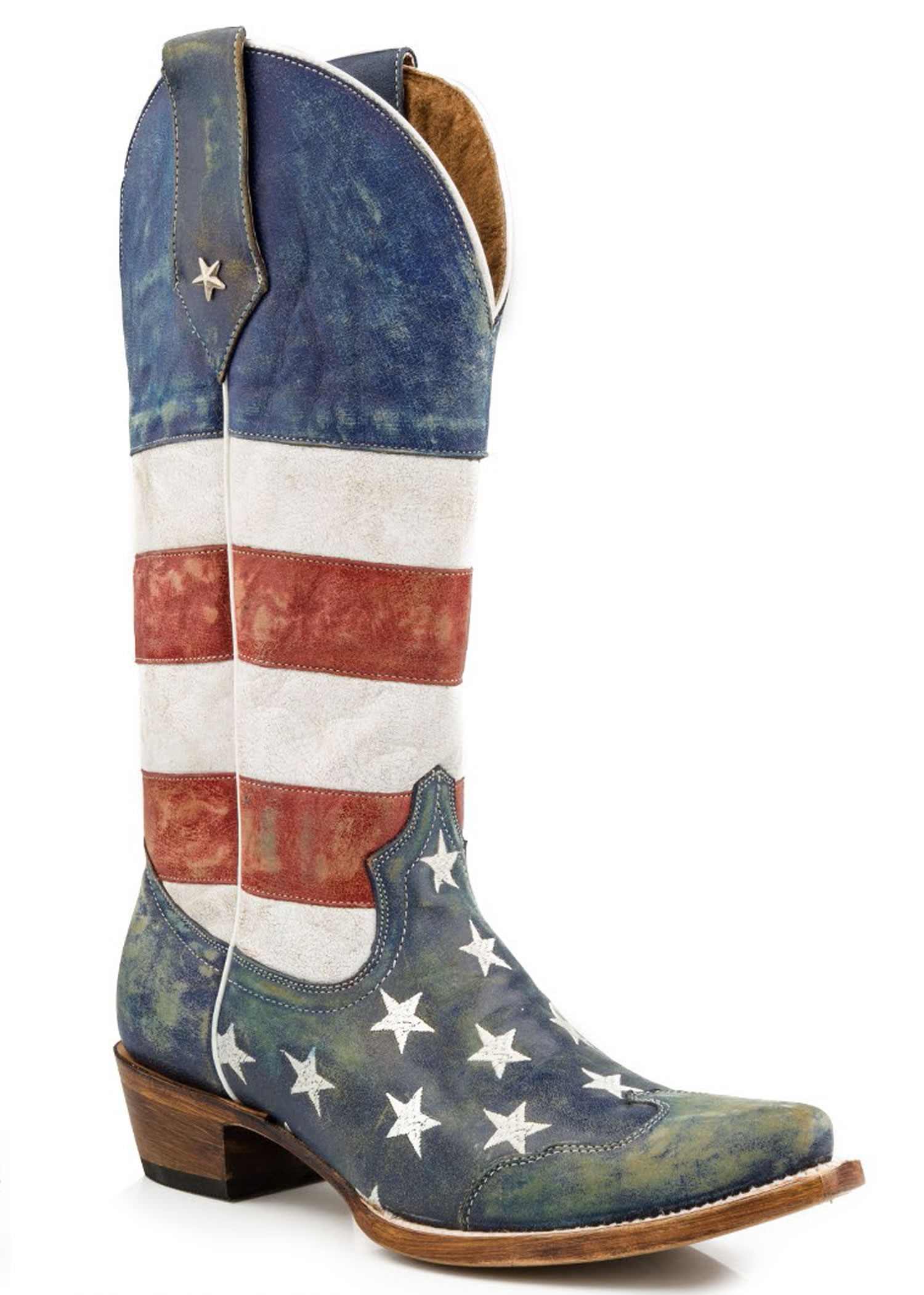 Pungo Ridge - Roper Ladies Distressed American Flag Boots, Ladies Roper ...