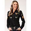 Roper Old West Collection Ladies Retro Shirt w/Sunflower Embroidery - Black