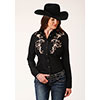 Roper Old West Collection Ladies Retro Shirt w/Scroll Embroidery - Black