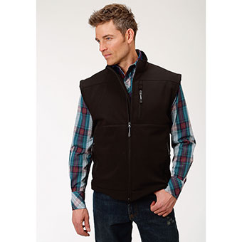 Roper Men's Concealed Carry Soft Shell Vest - Black