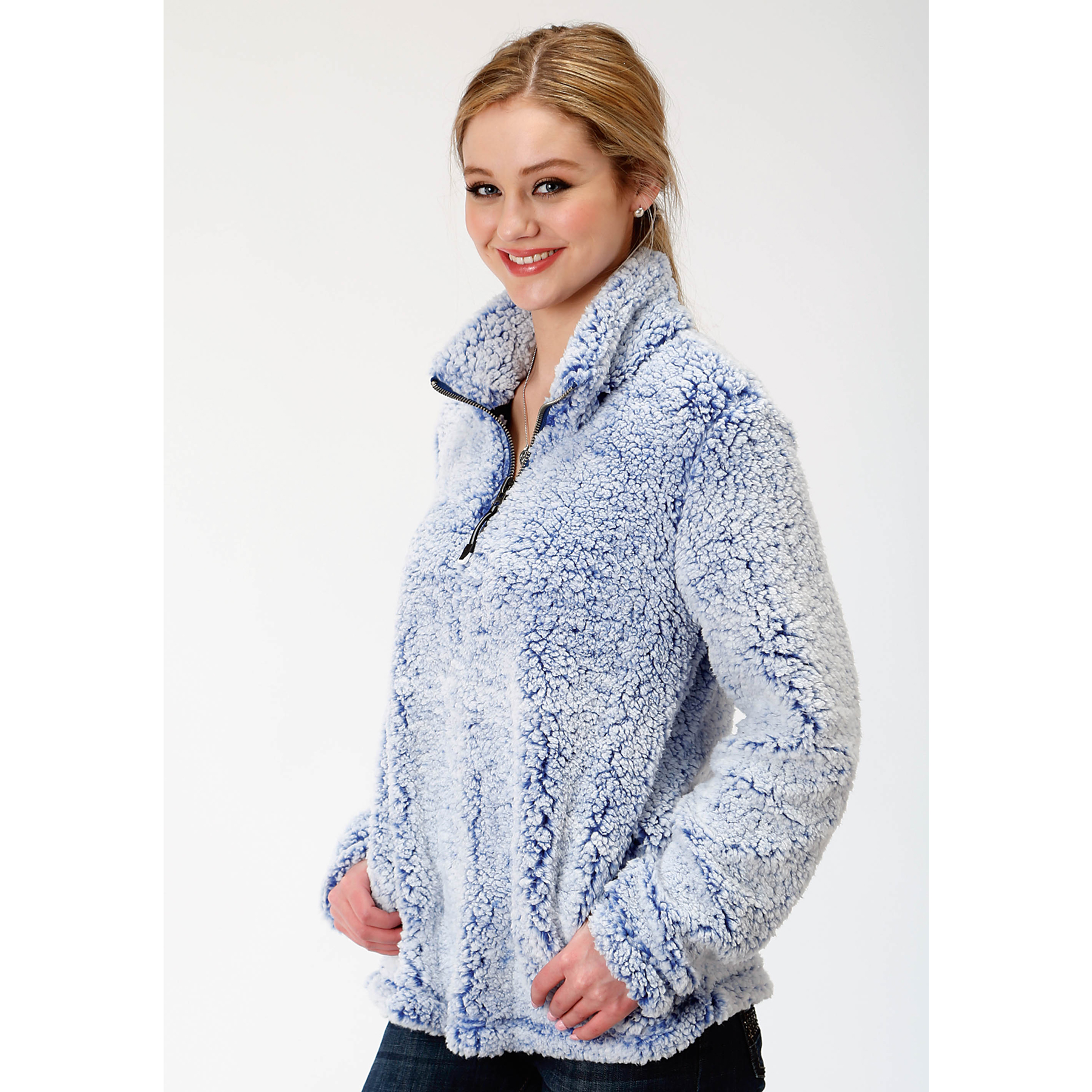 women's fuzzy fleece pullover