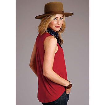 Stetson Ladies Jersey Knit Tank Top - Red #3