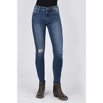 Stetson Ladies 902 High Waist Skinny Jeans w/Distressed Knee #3