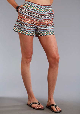 Stetson Ladies Canvas Embroidered Shorts #2